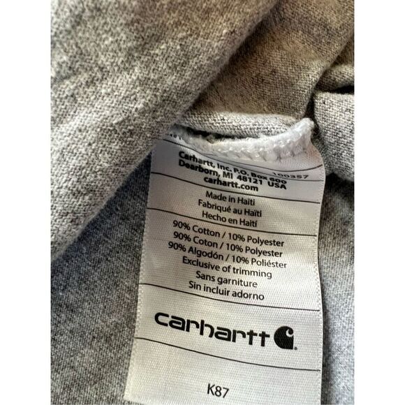 Carhartt Gray Original Fit Short Sleeve Tee Men's Large - Picture 6 of 6
